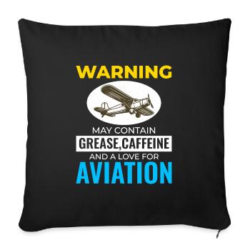 Aircraft Mechanic Aviation Technician Coffee Humor - Sofa pillowcase 17,3'' x 17,3'' (45 x 45 cm) - black - Front