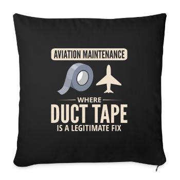 Flugzeugmechaniker Luftfahrtwartung Klebeband - Sofakissenbezug 45 x 45 cm - Schwarz - Vorne