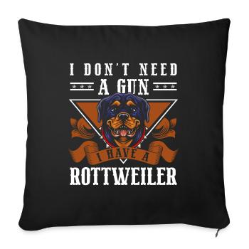 Rottweiler Dog Breed Guard Dog Four-legged Friend - Sofa pillowcase 17,3'' x 17,3'' (45 x 45 cm) - black - Front