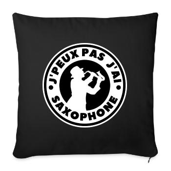 j'peux pas j'ai saxophone - Housse de coussin décorative 45 x 45 cm - noir - Devant