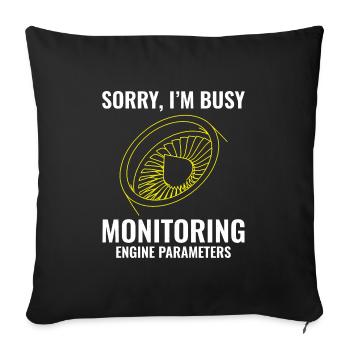 Mécanicien d’avions à réaction Technicien aéronautique - Housse de coussin décorative 45 x 45 cm - noir - Devant