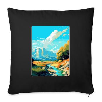 Paklenica Croatie Affiche de voyage vintage souvenir - Housse de coussin décorative 45 x 45 cm - noir - Devant