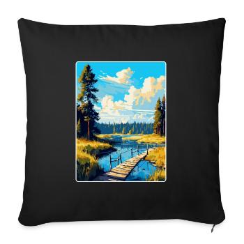 Bory Tucholskie Poland Vintage Travel Poster WPA - Sofa pillowcase 17,3'' x 17,3'' (45 x 45 cm) - black - Front