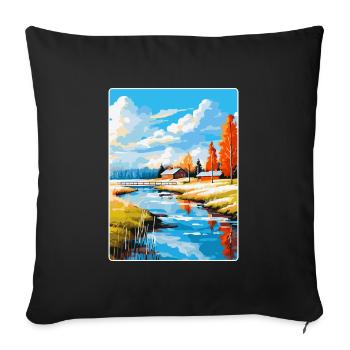 Oulu Finland Vintage Travel Poster WPA Souvenir - Sofa pillowcase 17,3'' x 17,3'' (45 x 45 cm) - black - Front