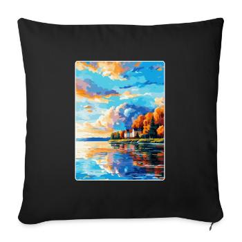 Kuopio Finlande Affiche de voyage vintage Souvenir WPA - Housse de coussin décorative 45 x 45 cm - noir - Devant