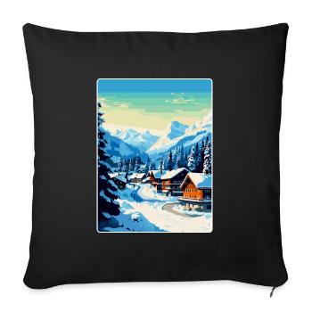 Gstaad Switzerland Vintage Travel Poster Souvenir - Sofa pillowcase 17,3'' x 17,3'' (45 x 45 cm) - black - Front
