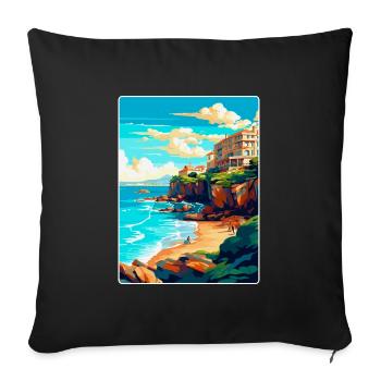Biarritz Frankreich Vintage Reiseplakat Souvenir WPA - Sofakissenbezug 45 x 45 cm - Schwarz - Vorne