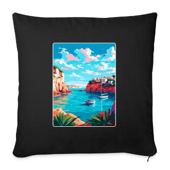 Menorca Spain Vintage Travel Poster WPA Souvenir - Sofa pillowcase 17,3'' x 17,3'' (45 x 45 cm) - black - Front