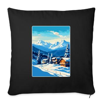 Kitzbuhel Austria Vintage Travel Poster Souvenir - Sofa pillowcase 17,3'' x 17,3'' (45 x 45 cm) - black - Front