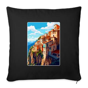 Cuenca Spain Vintage Travel Poster WPA Souvenir - Sofa pillowcase 17,3'' x 17,3'' (45 x 45 cm) - black - Front