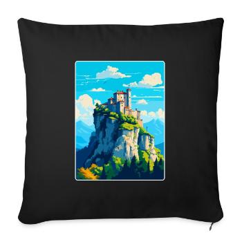 San Marino Vintage Voyage Poster Souvenir - Housse de coussin décorative 45 x 45 cm - noir - Devant