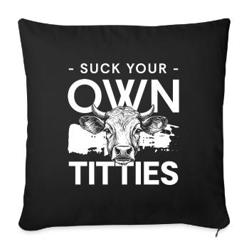 Cow Milk Cattle Natural - Sofa pillowcase 17,3'' x 17,3'' (45 x 45 cm) - black - Front
