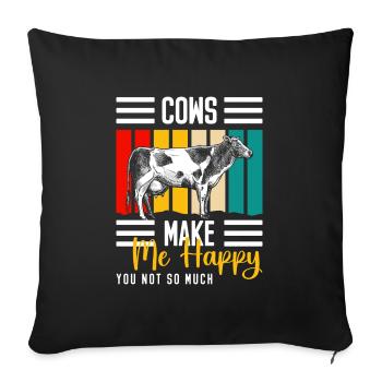 Cow Farmer - Sofa pillowcase 17,3'' x 17,3'' (45 x 45 cm) - black - Front