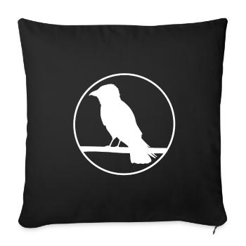 Crow on a branch - Sofa pillowcase 17,3'' x 17,3'' (45 x 45 cm) - black - Front