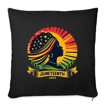 Celebrating Juneteenth: Freedom, Heritage, Unity - Sofa pillowcase 17,3'' x 17,3'' (45 x 45 cm) - black - Front