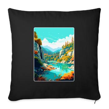 Peneda Geres Nationalpark Portugal Reiseplakat - Sofakissenbezug 45 x 45 cm - Schwarz - Vorne