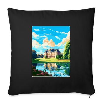 Fontainebleau France Vintage Travel Poster WPA Art - Sofa pillowcase 17,3'' x 17,3'' (45 x 45 cm) - black - Front