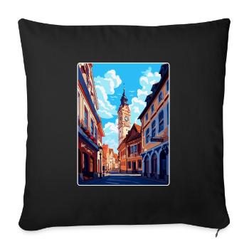 Weimar Germany Vintage Travel Poster Souvenir WPA - Sofa pillowcase 17,3'' x 17,3'' (45 x 45 cm) - black - Front