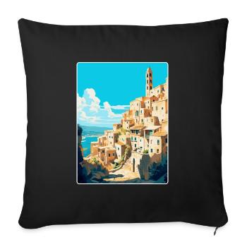 Matera Italy Vintage Travel Poster WPA Souvenir - Sofa pillowcase 17,3'' x 17,3'' (45 x 45 cm) - black - Front
