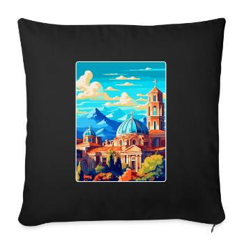 Sofia Bulgaria Vintage Travel Poster Souvenir WPA - Sofa pillowcase 17,3'' x 17,3'' (45 x 45 cm) - black - Front