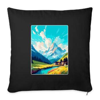 Lech Österreich Vintage Reiseplakat WPA Souvenir - Sofakissenbezug 45 x 45 cm - Schwarz - Vorne