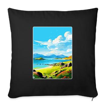 Isle Of Jura Scotland Uk Vintage Travel Poster WPA - Sofa pillowcase 17,3'' x 17,3'' (45 x 45 cm) - black - Front