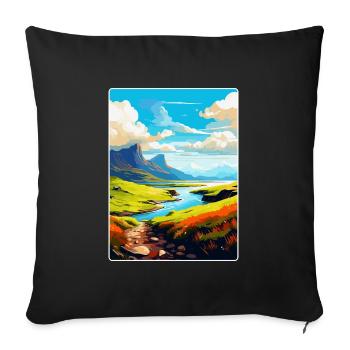 Isle Of Skye Scotland Uk Vintage Travel Poster WPA - Sofa pillowcase 17,3'' x 17,3'' (45 x 45 cm) - black - Front