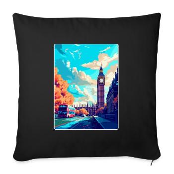 London England Uk Vintage Travel Poster Souvenir - Sofa pillowcase 17,3'' x 17,3'' (45 x 45 cm) - black - Front