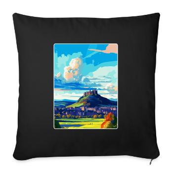 Stirling Scotland Uk Vintage Travel Poster WPA Art - Sofa pillowcase 17,3'' x 17,3'' (45 x 45 cm) - black - Front