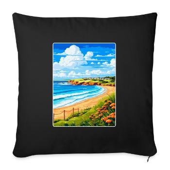 Carbis Bay Cornwall England Uk Travel Poster WPA - Sofa pillowcase 17,3'' x 17,3'' (45 x 45 cm) - black - Front