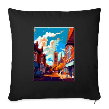 Guildford Angleterre Royaume-Uni Affiche de voyage vintage WPA Art - Housse de coussin décorative 45 x 45 cm - noir - Devant