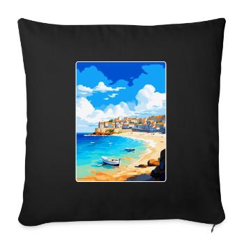St Ives Cornwall England Uk Vintage Travel Poster - Sofa pillowcase 17,3'' x 17,3'' (45 x 45 cm) - black - Front