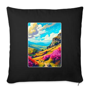 Peak District Nationalpark Vintage Reiseplakat - Sofakissenbezug 45 x 45 cm - Schwarz - Vorne