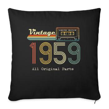 1959 Original 1959 Vintage Vintage Retro Jahrestag - Sofakissenbezug 45 x 45 cm - Schwarz - Vorne
