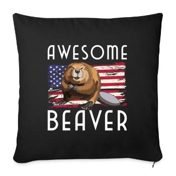 Animal Dam Canada Wood - Sofa pillowcase 17,3'' x 17,3'' (45 x 45 cm) - black - Front