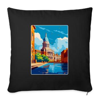 Nottingham Uk Vintage Travel Poster Souvenir WPA - Sofa pillowcase 17,3'' x 17,3'' (45 x 45 cm) - black - Front