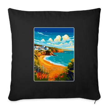 Devon West Country Vintage Travel Poster Souvenir - Sofa pillowcase 17,3'' x 17,3'' (45 x 45 cm) - black - Front