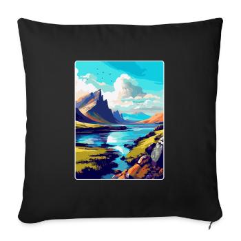 Isle Of Skye Scotland Uk Travel Poster Souvenir - Sofa pillowcase 17,3'' x 17,3'' (45 x 45 cm) - black - Front