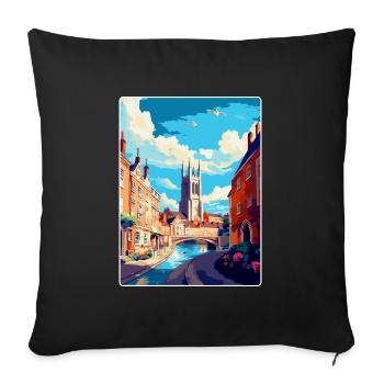 Exeter England Uk Vintage Reiseposter Souvenir - Sofakissenbezug 45 x 45 cm - Schwarz - Vorne