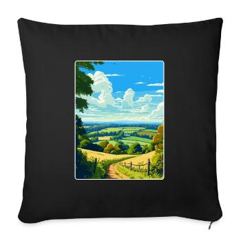 Surrey Hills Vintage Travel Poster Souvenir WPA - Sofa pillowcase 17,3'' x 17,3'' (45 x 45 cm) - black - Front