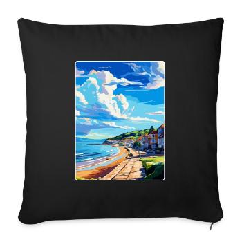 Lyme Regis England Uk Travel Poster Souvenir WPA - Sofa pillowcase 17,3'' x 17,3'' (45 x 45 cm) - black - Front