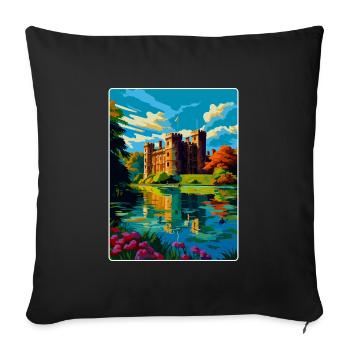 Hever Castle Angleterre Royaume-Uni Affiche de voyage Souvenir WPA - Housse de coussin décorative 45 x 45 cm - noir - Devant