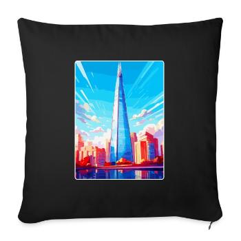 The Shard England Uk Reiseposter Souvenir WPA - Sofakissenbezug 45 x 45 cm - Schwarz - Vorne
