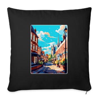 Shrewsbury England Uk Travel Poster Souvenir WPA - Sofa pillowcase 17,3'' x 17,3'' (45 x 45 cm) - black - Front