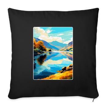 Ullswater Lake District Reiseposter Souvenir WPA - Sofakissenbezug 45 x 45 cm - Schwarz - Vorne