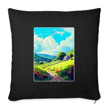 Llanblethian Pays de Galles Royaume-Uni Affiche de voyage Souvenir WPA - Housse de coussin décorative 45 x 45 cm - noir - Devant