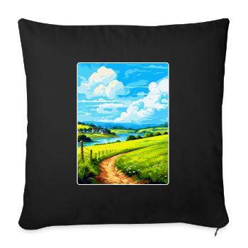 Lerryn Cornwall England Uk Travel Poster Souvenir - Sofa pillowcase 17,3'' x 17,3'' (45 x 45 cm) - black - Front