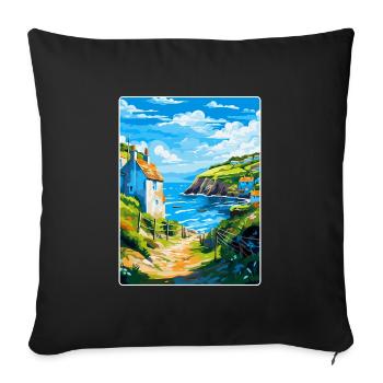 Cadgwith Cornwall England Uk Travel Poster WPA - Sofa pillowcase 17,3'' x 17,3'' (45 x 45 cm) - black - Front