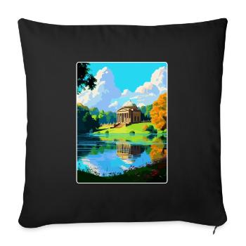Stourhead Somerset Vintage Travel Poster Souvenir - Sofa pillowcase 17,3'' x 17,3'' (45 x 45 cm) - black - Front