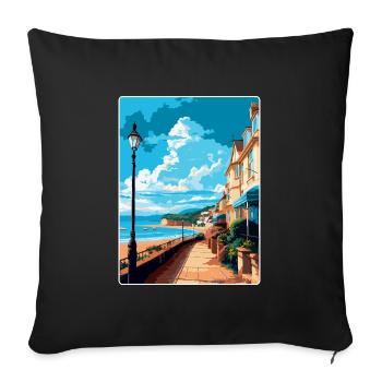 Teignmouth England Uk Travel Poster Souvenir WPA - Sofa pillowcase 17,3'' x 17,3'' (45 x 45 cm) - black - Front